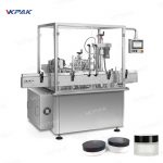 Automatikus forgó kozmetikai krém tégelyek töltő tömítő csavaros kupak vonal